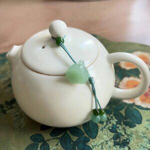Clean White Ceramic Teapot for Home Use